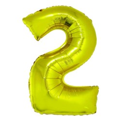 Balon Folie Cifra 2 Auriu Daco, 85 cm Balon Folie Cifra 2 Auriu Daco, 85 cm