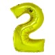 Balon Folie Cifra 2 Auriu Daco, 85 cm