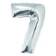Balon Folie Cifra 7 Argintiu Daco, 85 cm