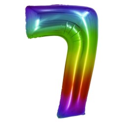 Balon Folie Cifra 7 Curcubeu Daco, 85 cm