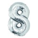 Balon Folie Cifra 8 Argintiu Daco, 85 cm