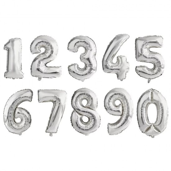 Balon Folie Cifra 8 Argintiu Daco, 85 cm