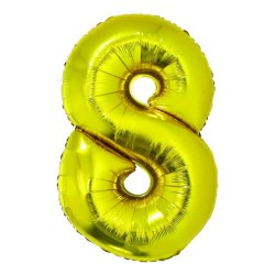 Balon Folie Cifra 8 Auriu Daco, 85 cm