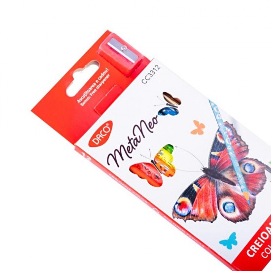 Creioane Colorate Daco, Model Meta Neo, 12 Buc/Set