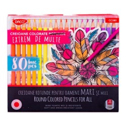 Creioane Colorate Daco, 80 Culori, 80 Buc/Set