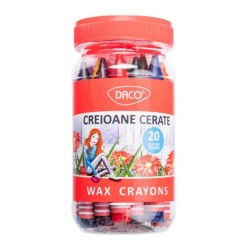 Creioane Colorate Cerate Daco, 20 Buc/Set Creioane Colorate Cerate Daco, 20 Buc/Set