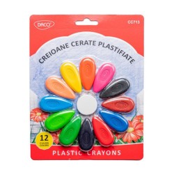 Creioane Colorate Plastifiate Daco, 12 Buc/Set Creioane Colorate Plastifiate Daco, 12 Buc/Set