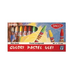 Culori Pastel Ulei Daco, Dimensiuni 7.5 cm, 12 Buc/Set Culori Pastel Ulei Daco, Dimensiuni 7.5 cm, 12 Buc/Set