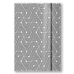 Mapa din Carton Laminat cu Elastic, Model Black & White