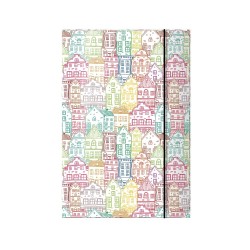 Mapa din Carton Laminat cu Elastic, Model Colorful City