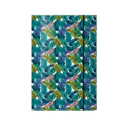 Mapa din Carton Laminat cu Elastic, Model Tropical Leaves