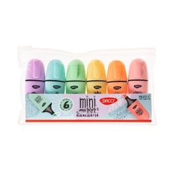Marker Evidentiator Mini Daco, Cerneala pe Baza de Apa, Culoare Pastel, 6 Buc/Set Marker Evidentiator Mini Daco, Cerneala pe Baza de Apa, Culoare Pastel, 6 Buc/Set