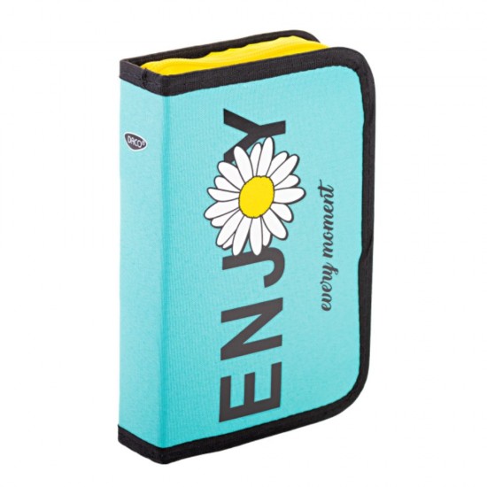 Penar Neechipat Daco cu Fermoar, Model Enjoy Every Moment, Dimensiuni 19.5x13x4 cm, Culoare Albastru