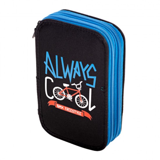 Penar Neechipat Daco cu 2 Fermoare, Model Always Cool, Dimensiuni 19.5x13x5 cm, Material Poliester, Culoare Negru