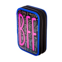 Penar Echipat Daco cu 2 Fermoare, Model BFF, Dimensiuni 19.5x13x5 cm, Material Poliester, Culoare Negru/Roz