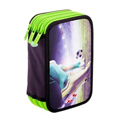 Penar Neechipat Daco cu 3 Fermoare, Model Minge, Dimensiuni 19.5x13x7.5 cm, Material Poliester, Culoare Verde