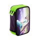 Penar Echipat Daco cu 3 Fermoare, Model Minge, Dimensiuni 19.5x13x7.5 cm, Material Poliester, Culoare Verde