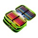 Penar Echipat Daco cu 3 Fermoare, Model Minge, Dimensiuni 19.5x13x7.5 cm, Material Poliester, Culoare Verde