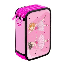 Penar Neechipat Daco cu 3 Buzunare, Model Balerina, Dimensiuni 19.5x13x7.5 cm, Material Poliester, Culoare Roz