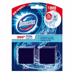 Tablete pentru Bazinul Toaletei Domestos Total Hygiene, Ocean 2 x 50 g