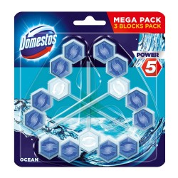 Odorizant de Toaleta Domestos Power 5 Ocean, 3 x 55 g Odorizant de Toaleta Domestos Power 5 Ocean, 3 x 55 g