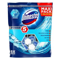 Odorizant de Toaleta Domestos Power 5 Maxi Pack Ocean, 5 x 55 g Odorizant de Toaleta Domestos Power 5 Maxi Pack Ocean, 5 x 55 g