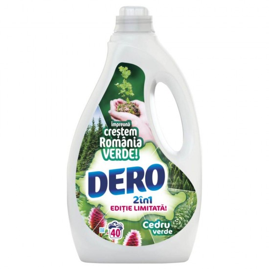 Detergent Lichid 2 in 1 Dero Cedru Verde, 2 L