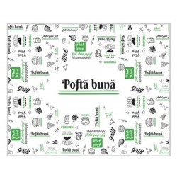 Napron Hartie de Tava Imprimata Model Fresh, Dimensiune 30x40 cm, 1000 Coli/Bax, Hartie Kraft Alba 70 g/m²