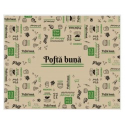 Napron Hartie de Tava Imprimata Model Fresh, Dimensiune 30x40 cm, 1000 Coli/Bax, Hartie Kraft Natur 70 g/m²