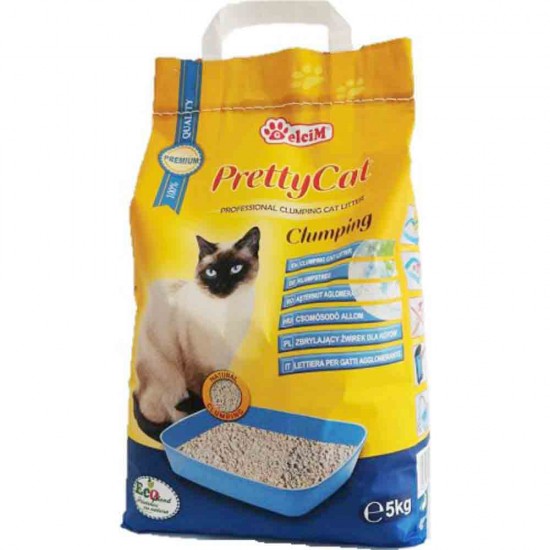 Asternut pentru Pisici Pretty Cat Classic Fara Parfum Aglomerat de Bentonita, 5 Kg