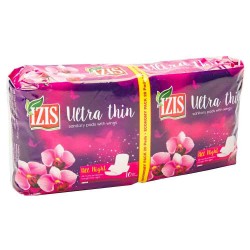 Absorbante de Noapte Izis Ultra Thin, Cantitate 20 Buc/Pachet