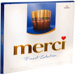 Bomboane de Ciocolata Merci Asortate Albastru, 250 g