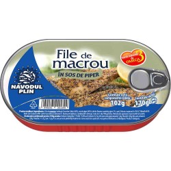 Conserva de Macrou File Navodul Plin in Sos de Piper, 180 g