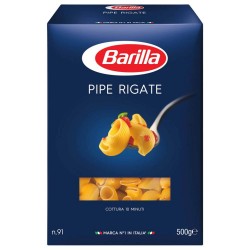Paste Fainoase Scurte Barilla Pipe Rigate N 91, 500 g Paste Fainoase Scurte Barilla Pipe Rigate N 91, 500 g