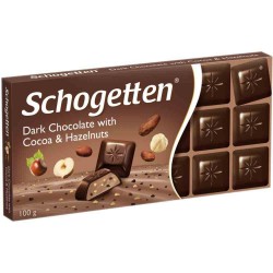 Ciocolata Neagra Schogetten cu Cacao si Alune, 100 g