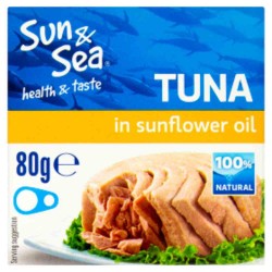 Conserva de Ton Bucati Sun & Sea in Ulei de Floare Soarelui, 80 g