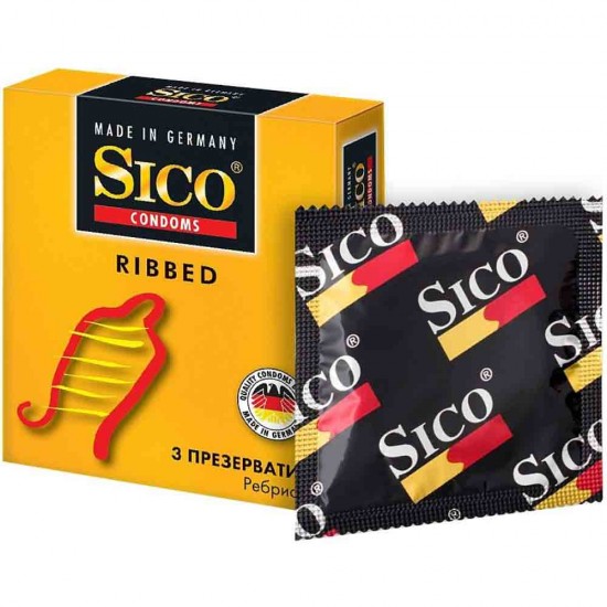 Prezervative Sico Ribbed, 3 Buc