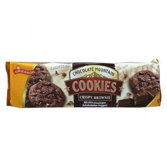 Biscuiti Griesson cu Ciocolata Mountain Cookies Crispy Brownie, 150 g