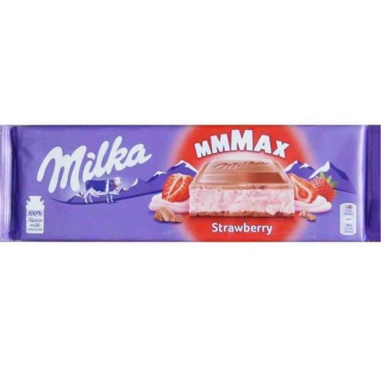 Ciocolata Milka Mmmax cu Crema de Capsuni, 300 g