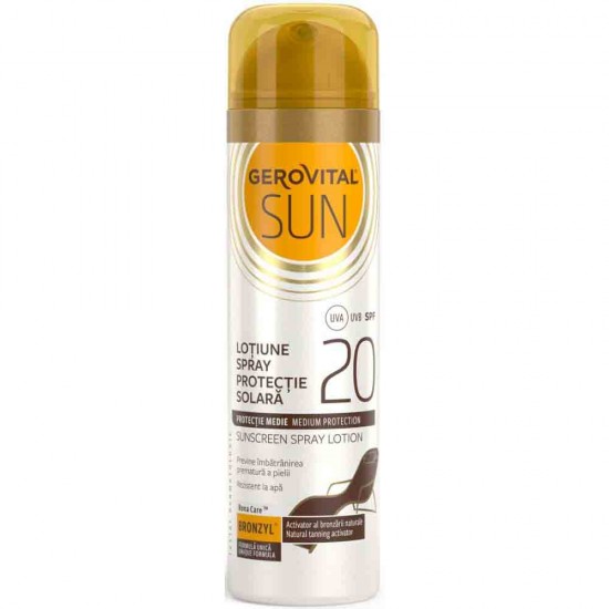 Lotiune Spray pentru Protectie Solara Gerovital Sun, SPF 20, 150 ml