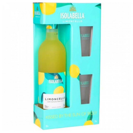 Lichior Isolabella Limoncello + 2 Pahare, 30% Alcool, 700 ml