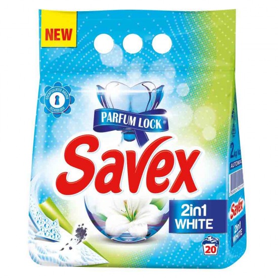 Detergent Automat Savex PowerZyme 2 in 1 White, 2 Kg