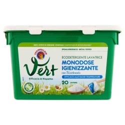 Detergent Capsule cu Bicarbonat Igienizant Eco Chanteclair Vert, 20 Capsule Detergent Capsule cu Bicarbonat Igienizant Eco Chanteclair Vert, 20 Capsule