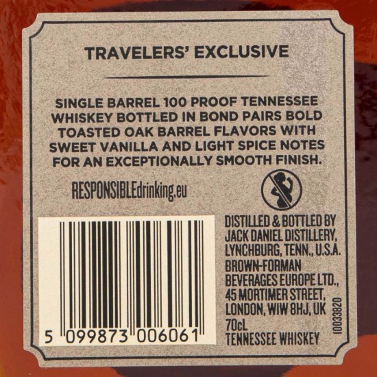 Whiskey Jack Daniel's Single Barrel 100 Proof, 50% Alcool, 700 ml