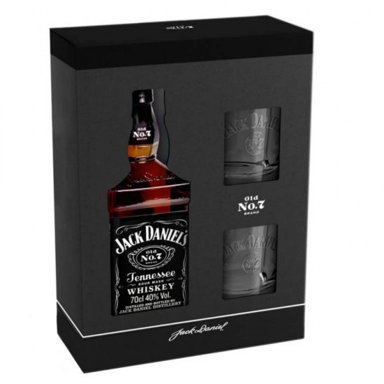 Whiskey Jack Daniel's + 2 Pahare, 40% Alcool, 700 ml