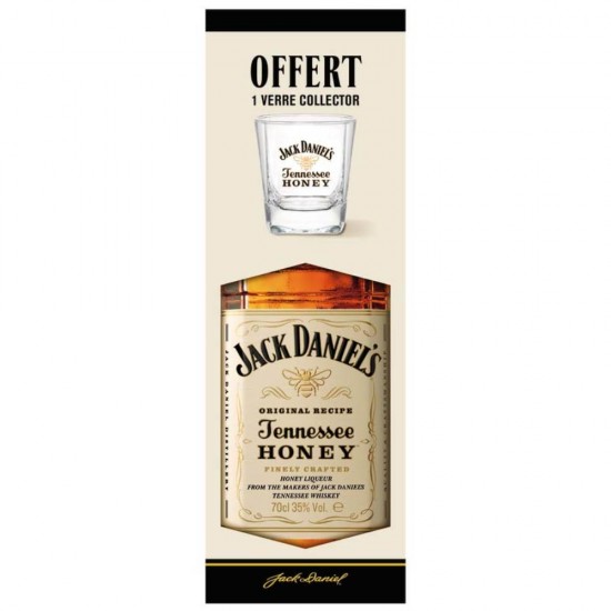 Whiskey Jack Daniel's Honey + Pahar, 35% Alcool, 700 ml