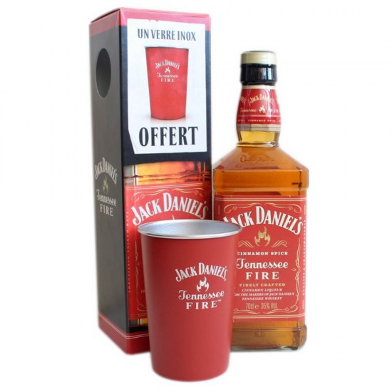 Whiskey Jack Daniel's Fire + 1 Pahar, 40% Alcool, 700 ml