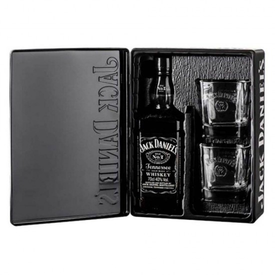 Whiskey Jack Daniel's + 2 Pahare No.7, 40% Alcool, 700 ml