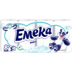 Hartie Igienica Emeka White, 3 Straturi, 8 Role/Bax Hartie Igienica Emeka White, 3 Straturi, 8 Role/Bax