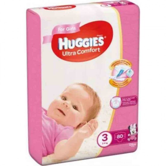 Scutece Huggies Ultra Comfort Girl Nr. 3, 5-9 Kg, 80 Buc